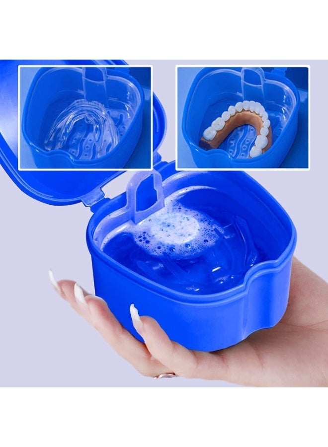 ChicAbode 2PCS Denture Case with Strainer,Denture Cup with Strainer,Denture Bath Box False Teeth Storage Box with Basket Net Container Holder for Trave, Dentures Box, Dental Retainer Container, Denture Bath - Image 5